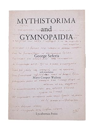 Bild des Verkufers fr Mythistorima and Gymnopaidia. With translation by Mary Cooper Walton zum Verkauf von James Cummins Bookseller, ABAA