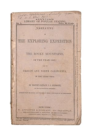 Bild des Verkufers fr Narrative of the Exploring Expedition to the Rocky Mountains in the Year 1842, and to Oregon and North California in the Years 1843-44 zum Verkauf von James Cummins Bookseller, ABAA