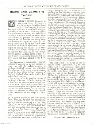 Seller image for Archaic Land Customs in Scotland. An original article from The Antiquary Magazine, 1881. for sale by Cosmo Books