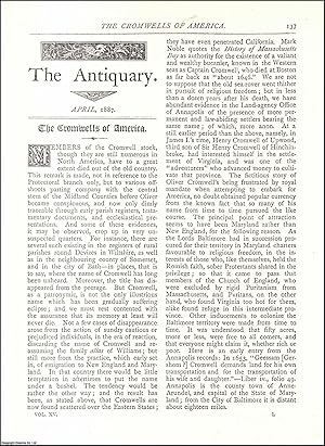 Imagen del vendedor de The Cromwells of America. An original article from The Antiquary Magazine, 1887. a la venta por Cosmo Books