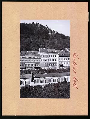 Fotografie Brück, Sohn Meissen, Ansicht Karlsbad, Alte Wiese mit Hotels Guter Hirt, Madrid, Stein...