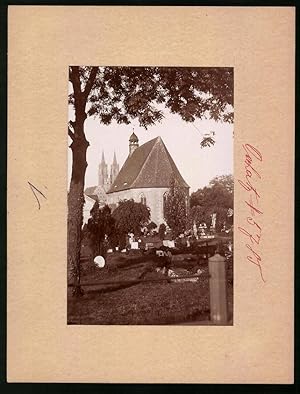Fotografie Brück, Sohn Meissen, Ansicht Oschatz, Partie an der Begräbniskirche St. Georg mit Frie...