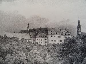 Schloss Wechselburg. Lithographie von C. Müller nach C.W. Arldt aus 'Borussia', um 1840. 12 x 18 cm.