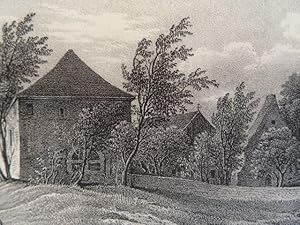 Ruinen des Klosters Nimbschen. Lithographie von C. Müller nach Witthöft aus 'Borussia', um 1840. ...