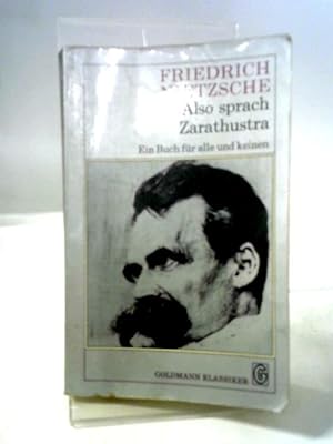 Bild des Verkufers fr Also Sprach Zarathustra zum Verkauf von World of Rare Books