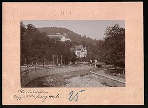 Fotografie Brück, Sohn Meissen, Ansicht Karlsbad, Villa Margarete und Uferpartie