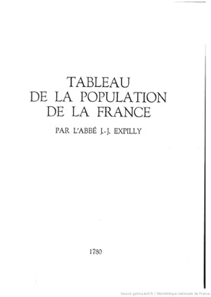 Seller image for Tableau de la population de la France. for sale by FIRENZELIBRI SRL