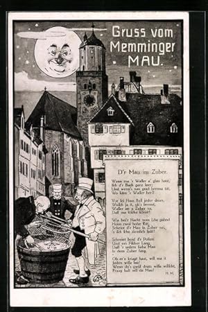 Bild des Verkufers fr Knstler-Ansichtskarte Memmingen, Mau im Zuber, Gedicht zum Verkauf von Bartko-Reher