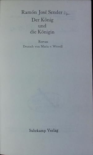 Bild des Verkufers fr Der Knig und die Knigin. Roman. zum Verkauf von Antiquariat Bookfarm