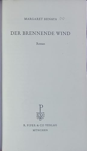 Seller image for Der brennende Wind. Roman. for sale by Antiquariat Bookfarm