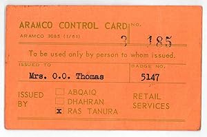 Aramco Control Card.