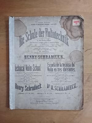 Bild des Verkufers fr Die Schule der Violintechnik - 1ste Abtheilung zum Verkauf von Antiquariat Birgit Gerl