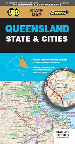 Bild des Verkufers fr Queensland State & Cities Map 419 10th ed (waterproof) (Folded) zum Verkauf von Grand Eagle Retail