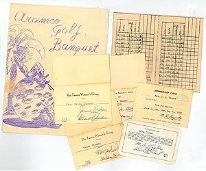 Seller image for 5 membership cards for country clubs and women's groups, one golf score card, and a programme of the Aramco Golf Banquet. for sale by Antiquariat INLIBRIS Gilhofer Nfg. GmbH