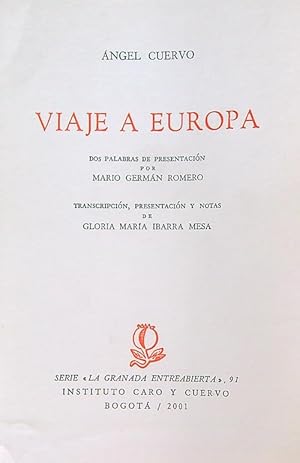 Imagen del vendedor de Viaje a Europa a la venta por Librodifaccia