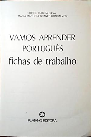 Bild des Verkufers fr VAMOS APRENDER PORTUGUS. FICHAS DE TRABALHO. zum Verkauf von Livraria Castro e Silva
