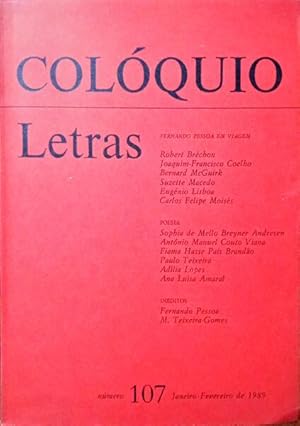 COLÓQUIO LETRAS, N.º 107, JANEIRO-FEVEREIRO 1989.