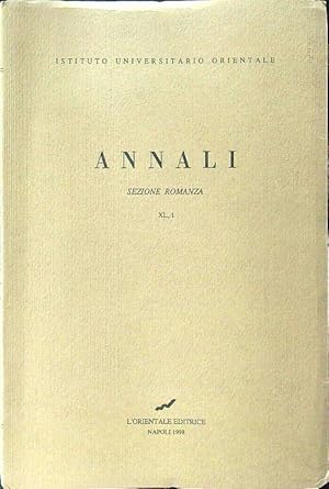 Seller image for Annali sezione romanza A.I.O.N. XL,1 1998 for sale by Librodifaccia