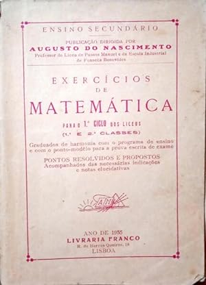 Seller image for EXERCCIOS DE MATEMTICA. for sale by Livraria Castro e Silva