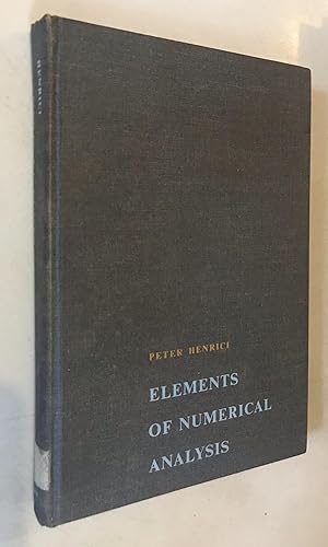 Bild des Verkufers fr Elements of Numerical Analysis zum Verkauf von Once Upon A Time