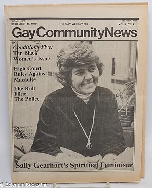 GCN: Gay Community News; the gay weekly; vol. 7, #21, December 15, 1979; Sally Gearhart's Spiritu...