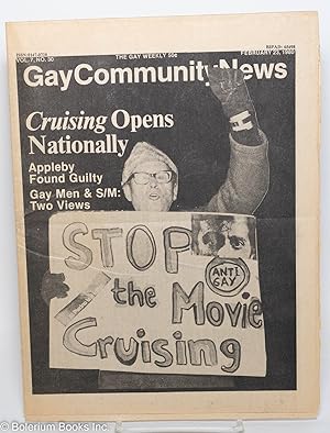 Image du vendeur pour GCN: Gay Community News; the gay weekly; vol. 7, #30, Feb. 23, 1980; "Cruising" Opens Nationally mis en vente par Bolerium Books Inc.