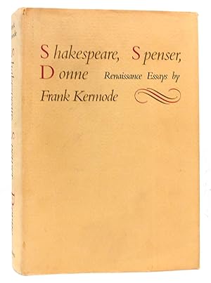 Seller image for SHAKESPEARE SPENSER DONNE Renaissance Essays for sale by Rare Book Cellar