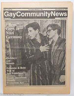 Seller image for GCN: Gay Community News; the gay weekly; vol. 7, #22, December 22, 1979; 'Bent': Gays in Nazi Germany Richard Gere cover for sale by Bolerium Books Inc.