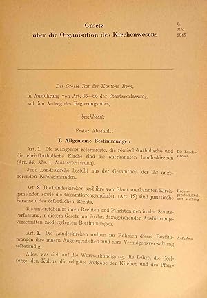 Gesetz über die Organisation des Kirchenwesens vom 6. Mai 1945. 6. Mai 1945