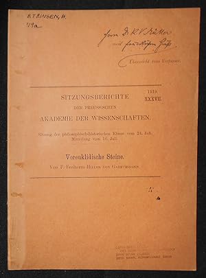 Voreuklidische Steine von F. Freiherrn Hiller von Gaertringen