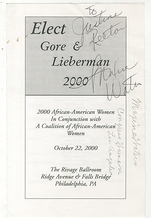 (Program): Elect Gore & Lieberman 2000: 2000 African-American Women in Conjunction with a Coaliti...