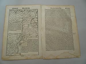 Vom heiligen Gelobten Land, anno 1570, Seb. Muenster, Cosmographia --Landkarte mit einem zusätzli...