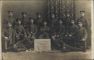 Foto Ansichtskarte / Postkarte Deutsche Soldaten in Uniform, Landsturm Inft. Batl. Flöha, Gruppen...
