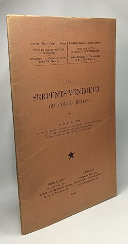 Les serpents venimeux du Congo Belge - mémoires tome XV fasc. 5 - institut royal colonial belge s...