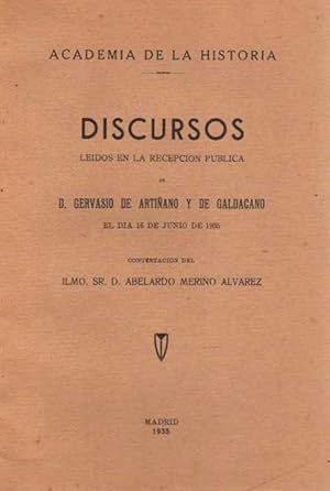Image du vendeur pour Discursos ledos en la recepcin pblica el da 16 de Junio de 1935 . mis en vente par Librera Astarloa