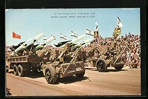 Image du vendeur pour Ansichtskarte Rockets Land-sky Hawk produced in USA, israelische Militrparade mis en vente par Bartko-Reher