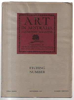 Imagen del vendedor de Art in Australia. A Quarterly Magazine. Etching Number. a la venta por City Basement Books