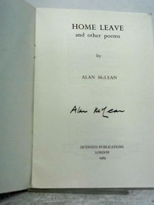 Imagen del vendedor de Home Leave And Other Poems a la venta por World of Rare Books