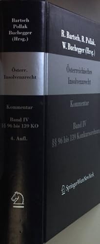 Seller image for sterreichisches Insolvenzrecht: BAND IV:  96 bis 139 Konkursordnung. for sale by books4less (Versandantiquariat Petra Gros GmbH & Co. KG)