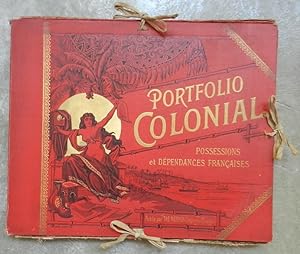 Portfolio colonial dépeignant les paysages, les villes et les industries des possessions et dépen...