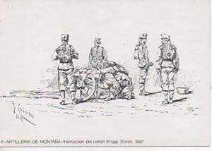 Seller image for Postal E06823: 6- Artilleria de Montaa Inst, del caon Krupp 70mm 1887. 25 Aniv Agrupacin Miniaturistas Militares de Espaa for sale by EL BOLETIN