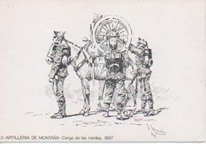 Seller image for Postal E06819: 2- Artilleria de Montaa- Carga de Ruedas 1887. 25 Anv. Agrupacin de Miniaturistas Militares de Espaa for sale by EL BOLETIN