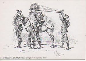 Seller image for Postal E06820: 3- Artilleria de Montaa-Carga de la curea, 1887. 25 Aniv. Agrupacin de Miniaturistas Militares de Espaa for sale by EL BOLETIN