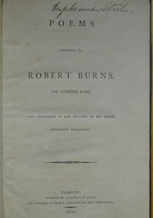 POEMS ASCRIBED TO ROBERT BURNS, The Ayrshire Bard