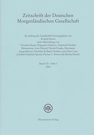 Zeitschrift der Deutschen Morgenländischen Gesellschaft. Band 172 - Heft 1, 2022.