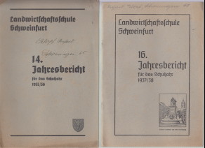 Landwirtschaftsschule Schweinfurt 14. Jahresbericht für das Schuljahr 1935 / 36 und 16. Jahresber...