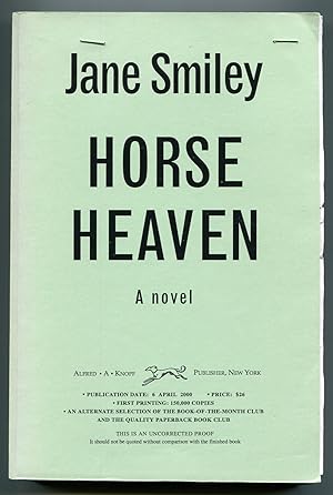 Bild des Verkufers fr Horse Heaven zum Verkauf von Between the Covers-Rare Books, Inc. ABAA