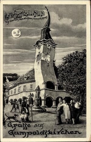 Bild des Verkufers fr Ansichtskarte / Postkarte Gumpoldskirchen in Niedersterreich, aus dem Wirtshaus komm ich raus, Juxkarte zum Verkauf von akpool GmbH