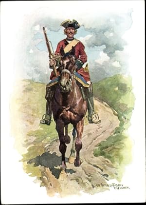 Künstler Ansichtskarte / Postkarte Hoffmann, Anton, historische Uniformen, 2. Chevauleger Regimen...