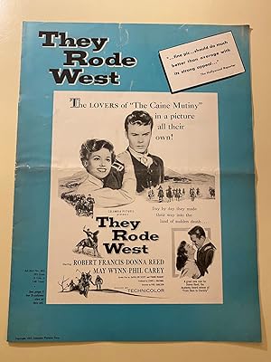 Imagen del vendedor de They Rode West Pressbook 1954 Robert Francis, Donna Reed, May Wynn a la venta por AcornBooksNH